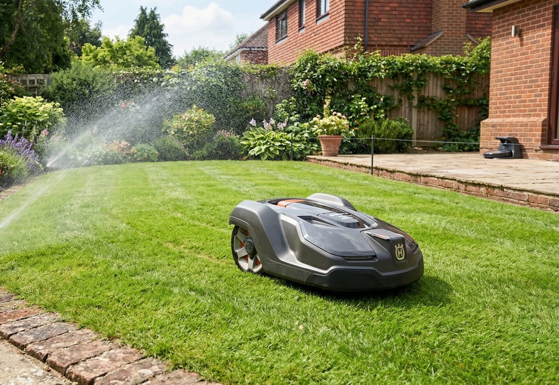Moderne Gartenanlage in Stuttgart mit strukturierter Gestaltung, Terrasse und hochwertiger Bepflanzung